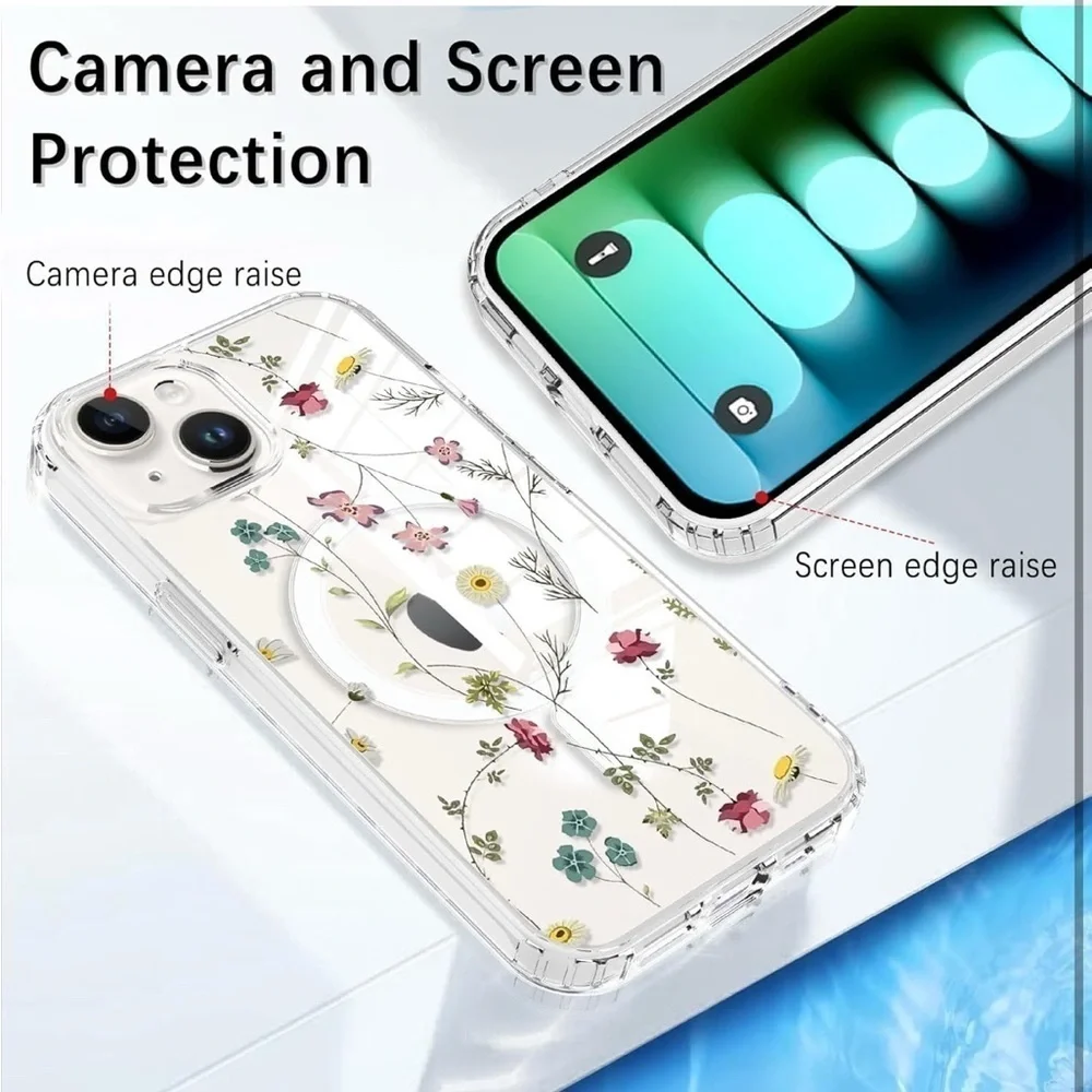 Floral Pattern Phone Case - White (055)